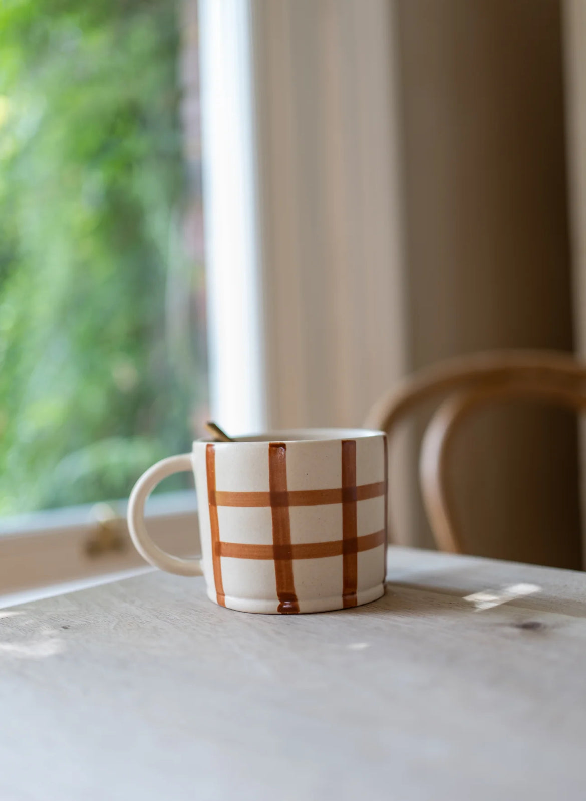 Gingham Check Mug - Ginger