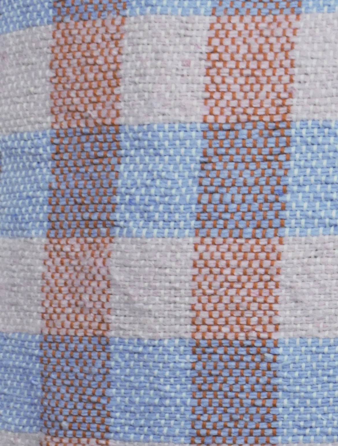 Hand Loomed Cushion Cover | Terracotta & Cornflower