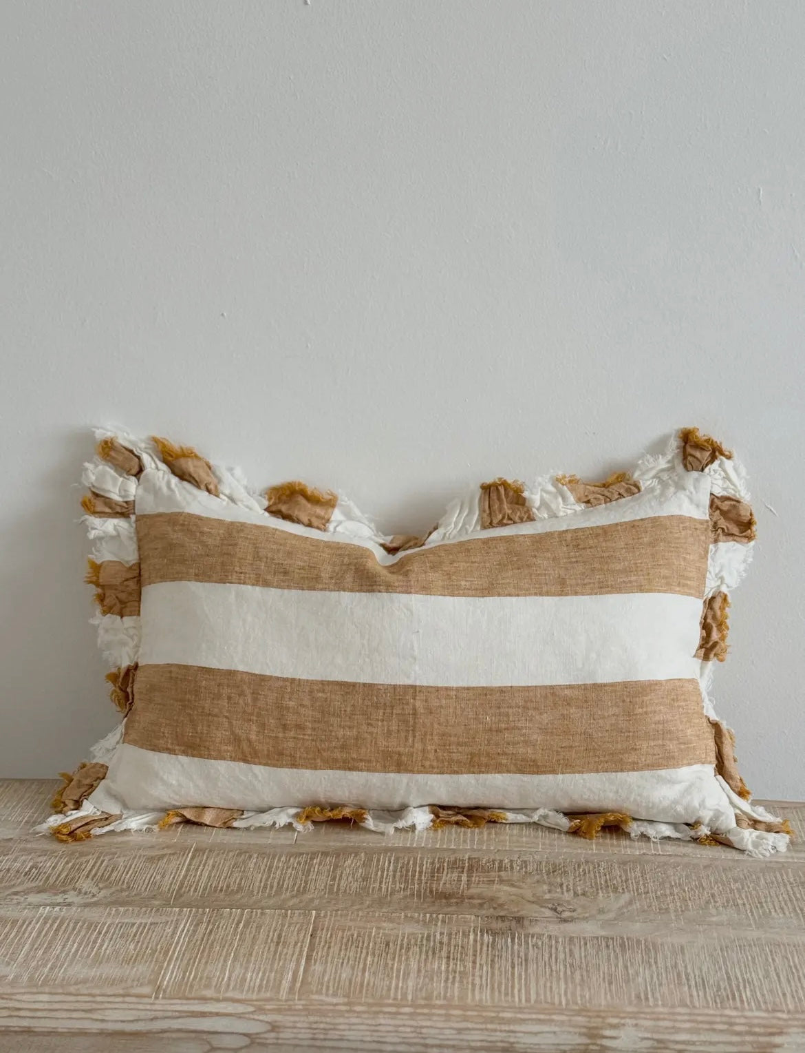 Hallie Mustard Cushion Cover 50x30 - Ruffle Edge
