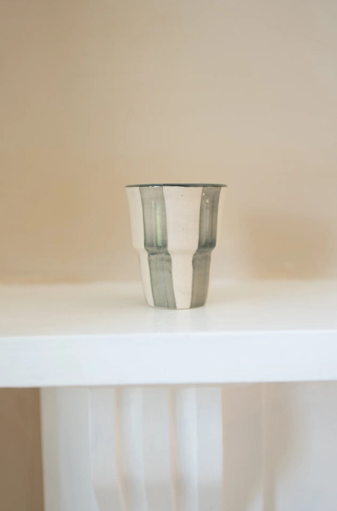 Washed Stripe Coffee Beaker - Forest