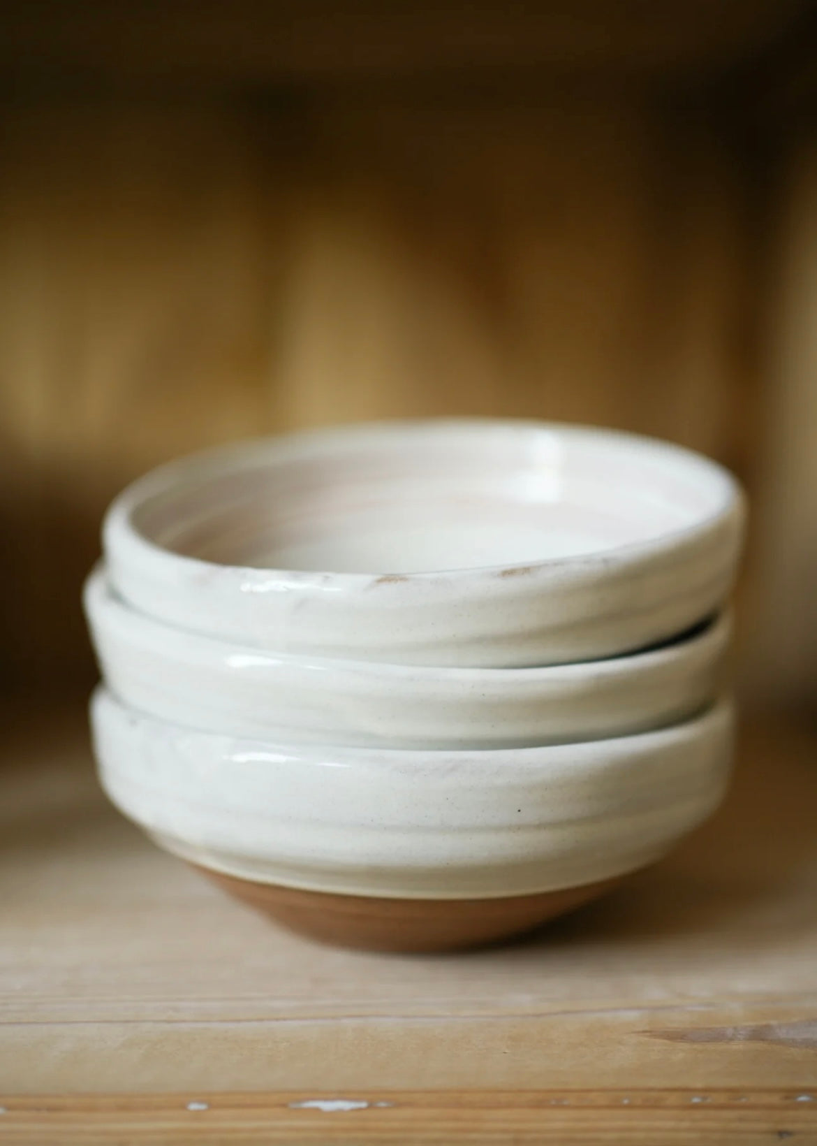 Hand Painted Breton Stripe Snack Bowl - Brick