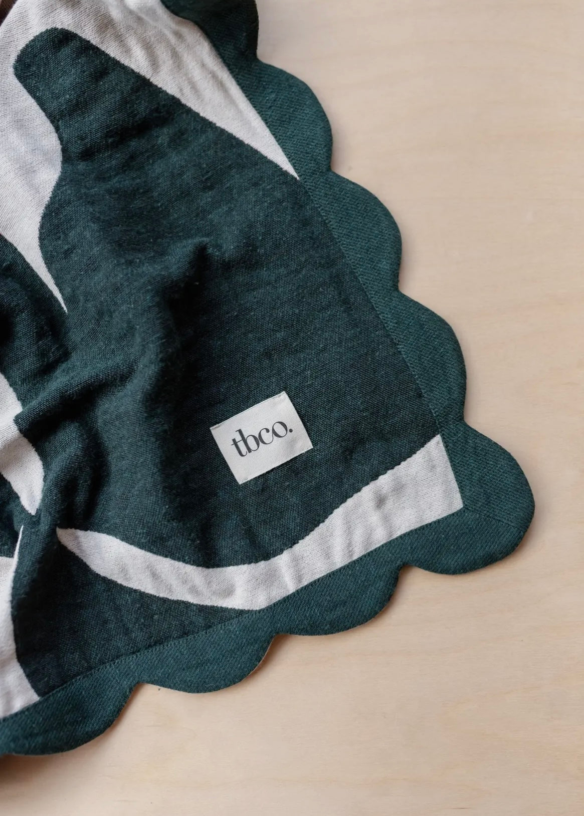 Cotton Throw in Green Abstract