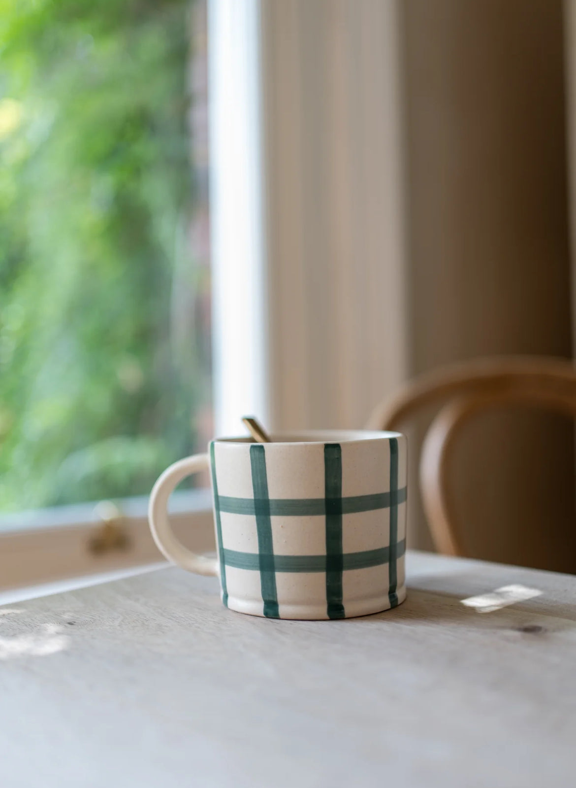 Gingham Check Mug - Forest