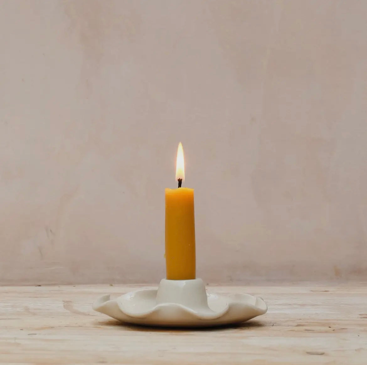 Hand Thrown Frilly Candle Holder