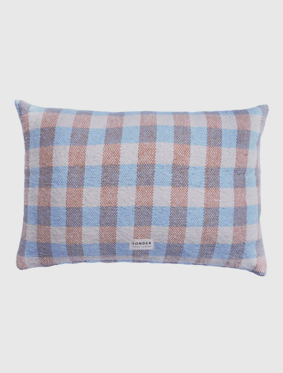 Hand Loomed Cushion Cover | Terracotta & Cornflower
