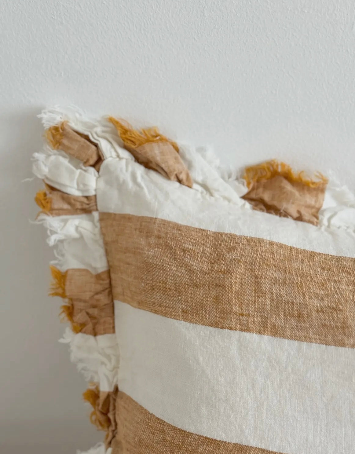 Hallie Mustard Cushion Cover 50x30 - Ruffle Edge