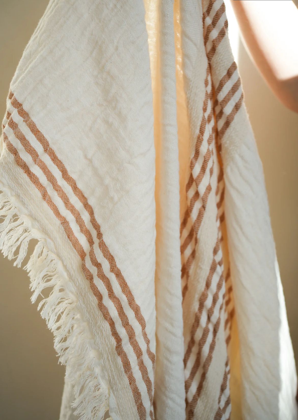 The Southwold Stripe Seersucker Throw 130 x 170cm