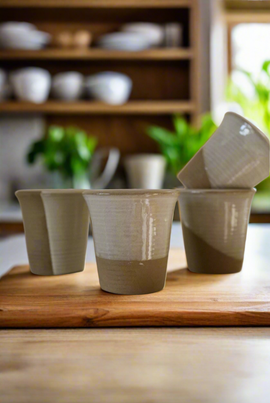 Stoneware Carafe Cup set of 4 - Milk White