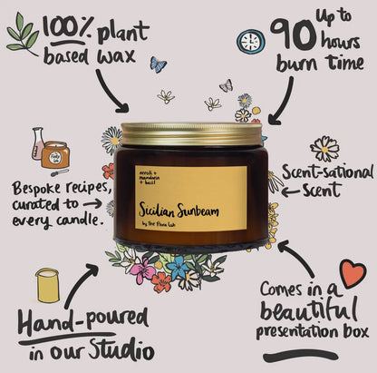 Sicilian Sunbeam Candle | Neroli.
Mandarin. Basil
