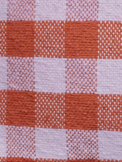Hand Loomed Cushion Cover | Terracotta & Pink